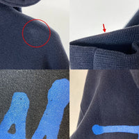 STUSSY ステューシー 銀タグ USA製 前後ストックロゴ プルオーバーパーカー ネイビー sizeL 瑞穂店