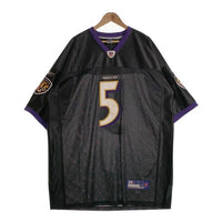 Reebok リーボック NFL ボルティモア・レイブンズ フラッコ 5 フットボールシャツ ゲーム メッシュ ブラック パープル Size 3XL 相当 福生店