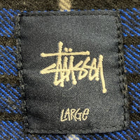 STUSSY ステューシー ネルシャツ チェック柄 ブルー sizeL 瑞穂店
