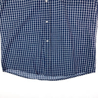 STUSSY ステューシー 銀タグ USA製 ボタンダウン 半袖 チェックシャツ ブルー sizeL 瑞穂店