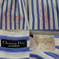 Christian Dior MONSIEUR クリスチャンディオールムッシュ ストライプ 長袖シャツ ライトブルー AKS-6840 Size M 福生店