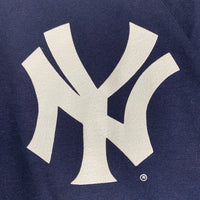 90's majestic マジェスティック Newyork Yankees ニューヨークヤンキース チームロゴ プリント #7 半袖 Tシャツ ネイビー USA製 Size L相当 福生店