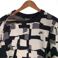 NIKE ナイキ 総柄 クルーネックニットセーター ブラック ホワイト ナイロン ポリエステル DD6628-010 Size M 福生店