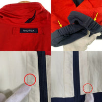 NAUTICA ノーティカ リバーシブル ナイロン フリース ジップアップジャケット レッド ホワイト ネイビー Size XXL 福生店