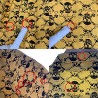 LIFE`S A BEACH ライフズアビーチ 復刻 スカルボーンプリント スウィングトップ ブルゾン ジャケット イエロー 薄手 Size M 福生店