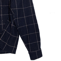 NITEKLUB ナイトクラブ ウール オープンカラーチェックシャツ ネイビー NK07-S001 Size 44 福生店