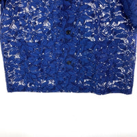 Needles ニードルズ Cabana Shirt カバナシャツ C Pe R Lace Cloth FLOWER フラワーレース 半袖 ブルー MR252 Size M 瑞穂店