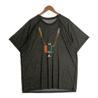 ADIDAS アディダス マイアミ大学 カレッジロゴ 半袖 Tシャツ チャコール Size 2XL 福生店
