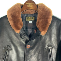 ORGUEIL オルゲイユ Horsehide Aviation Coat 馬革 ホースハイド アビエーター レザーコート ジャケット OR-4010 ブラック Size 42 福生店