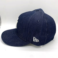 90's New Era ニューエラ 59FIFTY MLB ニューヨーク・ヤンキース デニムベースボールキャップ インディゴ USA製 Size 7 3/8 (58.7cm) 福生店