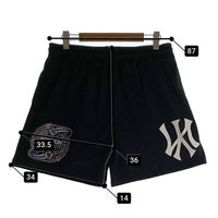 ERN Newyork Yankees ニューヨーク ヤンキース Newyork Mets ニューヨーク メッツ FOREIGN AUTHORITY メッシュ ショーツ ハーフ パンツ ブラック Size L 福生店