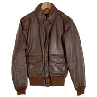 80's 90's AVIREX アヴィレックス EMAR ジップ Genuine Horsehide ホースハイド A-2 レザー フライト ジャケット ブラウン DRAWING NO. 30-1415, CONTRACT NO. 1978-01 USA製 Size 34 福生店