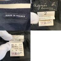 agnes.b homme アニエスベーオム コットン リブブルゾン ジャケット ブラック フランス製 肩パッド Size 2 福生店