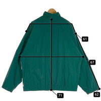 80-90’s adidas アディダス ナイロン ジップアップジャケット ボーダー グリーン ホワイト Size XL 福生店