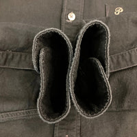 Pherrow's フェローズ ワンポイント刺繍 オックスフォード B.D 長袖シャツ ブラック size15 MEDIUM 瑞穂店