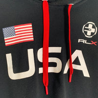 Ralph Lauren ラルフローレン RLX USA Hoodie 星条旗 プルオーバーパーカー フーディー ブラック Size S相当 福生店