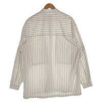 E.TAUTZ イートウツ バンドカラー コットン ストライプシャツ オーバーサイズ クリーム GKG-58310-B Size S 福生店