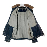 damani dada ダマーニダダ 襟レザー ジップアップ デニムジャケット インディゴ sizeXL 瑞穂店