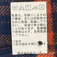 UES ウエス 猫目ボタン ヘビーネルシャツ ブラックxオレンジ size5 瑞穂店