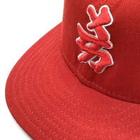 90's New Era ニューエラ MLB ニューヨーク・ヤンキース 59FIFTY ベースボールキャップ レッド ウール USA製 注音符号 Size 7 1/8 (56.8cm) 福生店