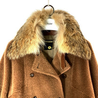 BACCA バッカ コヨーテファー アルパカ混 ウール ショートジャケット ブラウン size38 瑞穂店