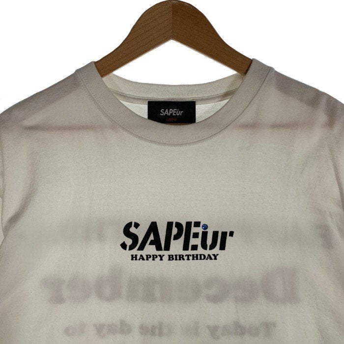 SAPEur サプール HAPPY BIRTHDAY TEE プリントTシャツ ホワイト Size L 福生店