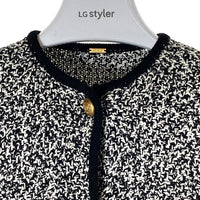 Mila Owen ミラオーウェン 金釦ショート丈 ニットカーディガン ブラック size1 瑞穂店