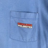 90's Marlboro マルボロ UNLIMITED コヨーテ バックプリント ポケットTシャツ ライトブルー USA製 Size F 福生店