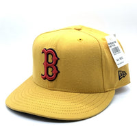 90's New Era ニューエラ MLB ボストン・レッドソックス 59FIFTY ベースボールキャップ マスタード ウール USA製 Size 7 3/8 (58.7cm) 福生店