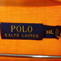 POLO RALPH LAUREN ポロラルフローレン リネンシルク 半袖 オープンカラーシャツ サーモンピンク sizeXXL 瑞穂店
