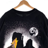 90's Malboro マルボロ コヨーテバックプリント ポケットTシャツ ブラック Hanes USA製 Size XL 福生店