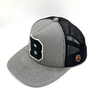 A BATHING APE アベイシングエイプ Bワッペン チェック メッシュキャップ ブラック 瑞穂店