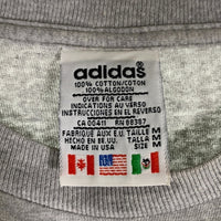 90's adidas アディダス バックプリント 半袖 Tシャツ 刺繡タグ グレー USA製 Size M 福生店
