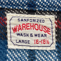 WAREHOUSE ウェアハウス ネルシャツ ブルー sizeL 瑞穂店