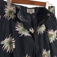 CALEE キャリー 21SS flower pattern linen tapered pants フラワーパターン リネンテーパードパンツ ブラック Size L 福生店