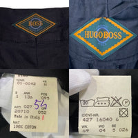 HUGO BOSS ヒューゴボス 2タック コットントラウザーパンツ ブラック イタリア製 Size w90cm 福生店