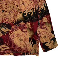 Dry Bones ドライボーンズ オープンカラー コットンシャツ ブラック レッド 花 和柄 Size M 福生店