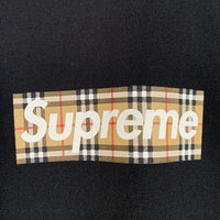 SUPREME シュプリーム 22SS BURBERRY バーバリー Box Logo Hooded Sweatshirt ボックスロゴ プルオーバースウェットパーカー ブラック Size XXL 福生店