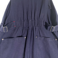 80's~ STUSSY ステューシー BIG LOGAN チノツイル オーバーオール ネイビー コットン Size L 福生店
