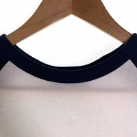 CORE FIGHTER コアファイター ラグランスリーブ 七分袖カットソー チェッカーフラッグ ホワイト ネイビー Size M 福生店