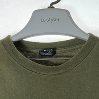 STUSSY ステューシー ワールドツアー 前面プリント Tシャツ カーキ sizeL 瑞穂店