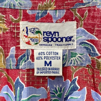 reyn spooner レインスプーナー 90s ビキニタグ フラワー総柄 半袖シャツ レッド sizeM 瑞穂店