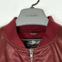 STUSSY ステューシー 2005年 25周年記念 ワールドツアー刺繍 スカジャン ボルドー sizeM 瑞穂店