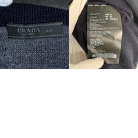 PRADA プラダ ドライバーズニット ジップアップウールセーター ネイビー UMC470 やや薄手 Size 48 福生店