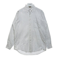 L.L.Bean エルエルビーン USA製 90s オックスフード ストライプ B.D 長袖シャツ ホワイト×ブルー size15 1/2-33 瑞穂店