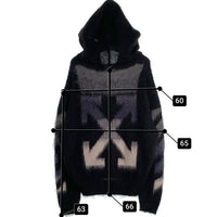 OFFーWHITE オフホワイト Diag Brushed Mohair Zip Hoodie モヘア ジップ フーディー パーカー ブラック OMHA073R20B02023 Size L 福生店