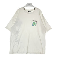 STUSSY ステューシー フラワー 前後プリント Tシャツ ホワイト sizeXL 瑞穂店