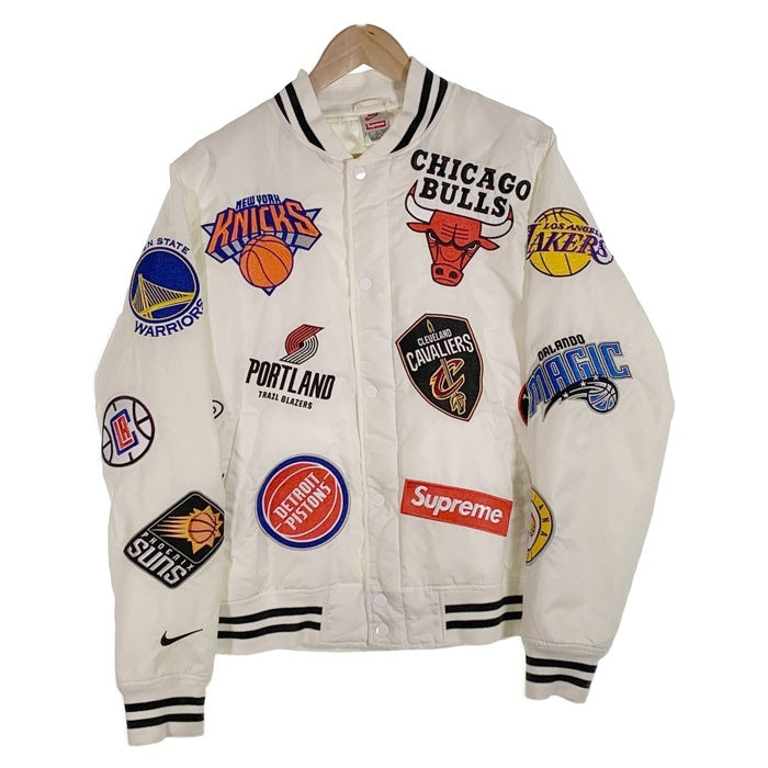 SUPREME シュプリーム 18SS NBA Team Warm-Up Jacket ウォームアップジャケット スタジャン ホワイト  AO3631-100 Size S 福生店