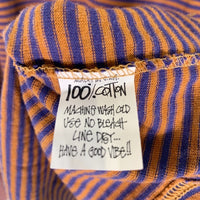 80's STUSSY ステューシー モックネック ボーダーポケットロングスリーブTシャツ ブラウン ネイビー USA製 黒タグ Size L 福生店