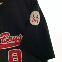 90's~ TEAM WORK ATHLETIC APPAREL Dark Boys ベースボールシャツ ジャージ ブラック Size L 福生店